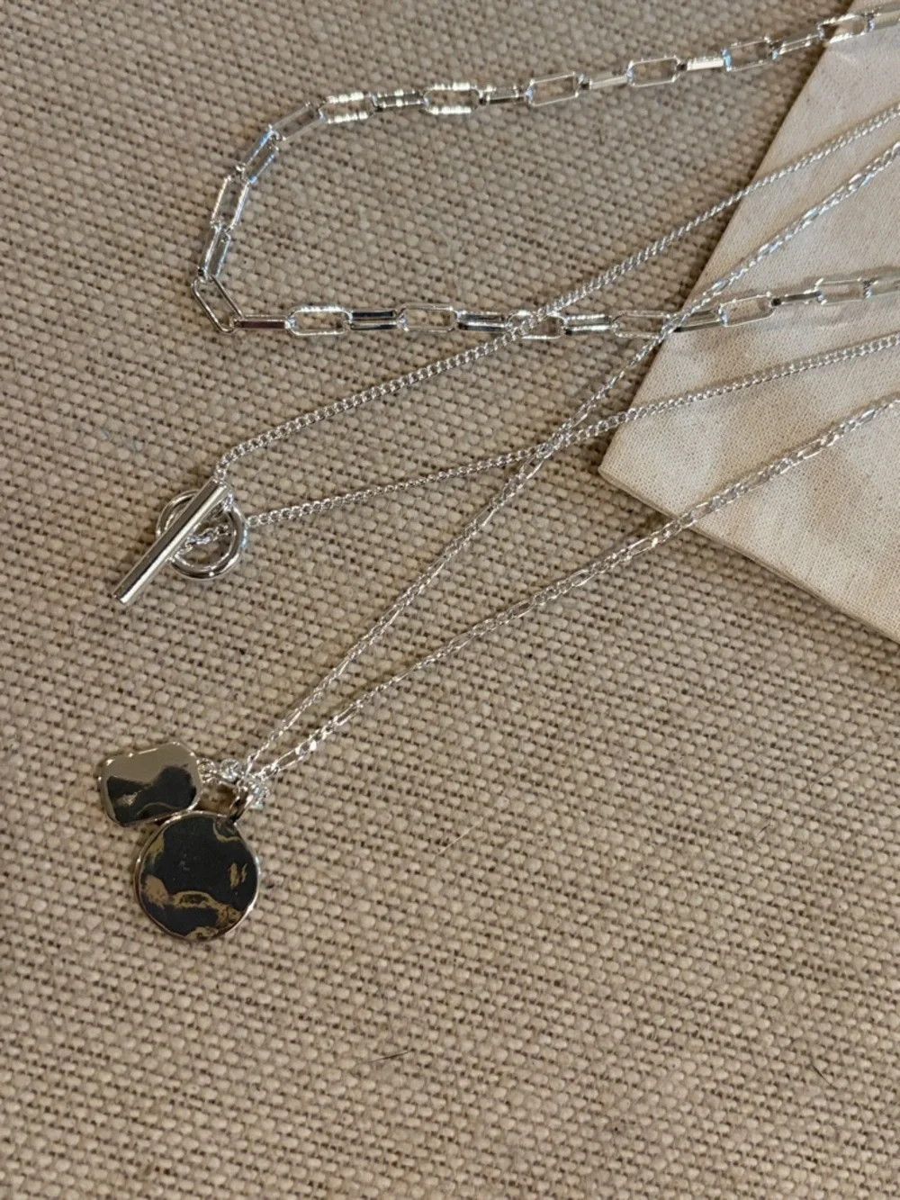 J. Crew Silver Three-Layer Necklace/NWT - Picture 6 of 9